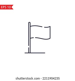 Flag line icon isolated sign symbol Vector