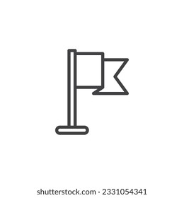 Flag line icon. linear style sign for mobile concept and web design. Flag target outline vector icon. Goal achievement symbol, logo illustration. Vector graphics