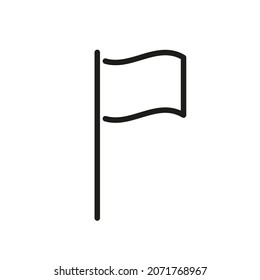 Flag line icon, marker pointer location. Symbol of victory, peace and war. Patriotisms of country, pride for our homeland. Vector illustration
