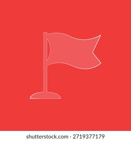 Flag Line-Symbol auf rotem Hintergrund