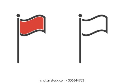 Flag line  icon on white background. Vector illustration.