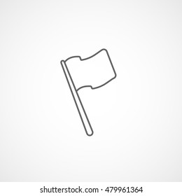 Flag Line Icon On White Background