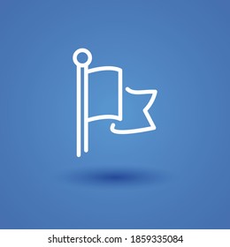 flag line icon, outline vector illustration.
