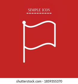 flag line icon, outline vector illustration.