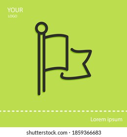 flag line icon, outline vector illustration.