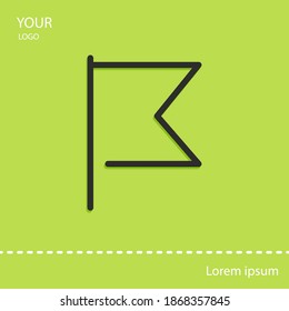 flag line icon, outline vector illustration.