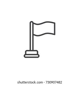 Flag line icon, outline vector sign, linear style pictogram isolated on white. Symbol, logo illustration. Editable stroke