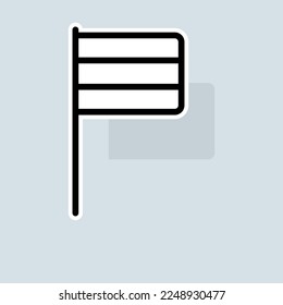 Flag line icon. Overcoming distances, Olympic Games, sports, time trial, country flags, athletics. Sport concept. Vector sticker line icon on white background