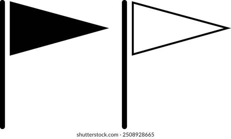 
Flag line icon set. Checkered flags, location marker, waving pennant, bookmark, pin minimal vector illustrations. Simple outline signs for web map application with transparent background.
