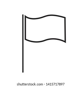 flag line icon sign vector isolated on white background Illustration