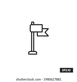 Flag line icon vector. Camping Symbol logo vector illustration