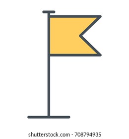 Flag line icon. Vector illustration in outline style.