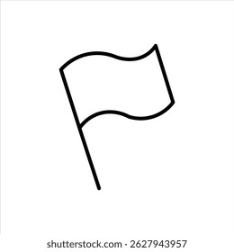 flag line icon vector on white background.
