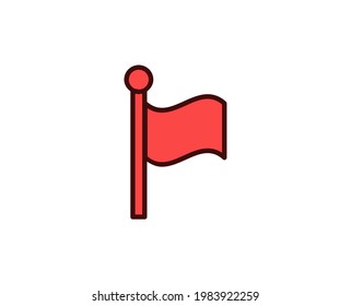 Flag line icon. Vector symbol in trendy flat style on white background. Travel sing for design.