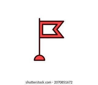 Flag line icon. Vector symbol in trendy flat style on white background. Travel sing for design.