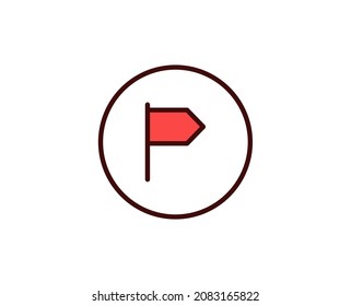Flag line icon. Vector symbol in trendy flat style on white background. Travel sing for design.