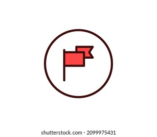Flag line icon. Vector symbol in trendy flat style on white background. Travel sing for design.