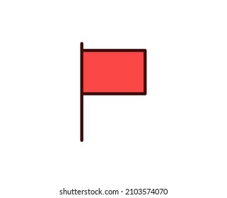 Flag line icon. Vector symbol in trendy flat style on white background. Travel sing for design.