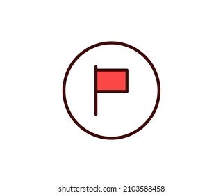 Flag line icon. Vector symbol in trendy flat style on white background. Travel sing for design.