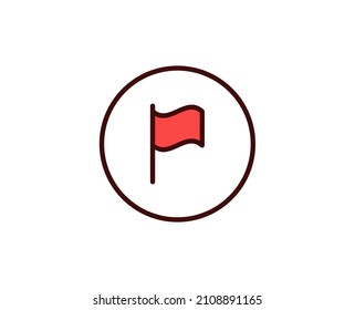 Flag line icon. Vector symbol in trendy flat style on white background. Travel sing for design.