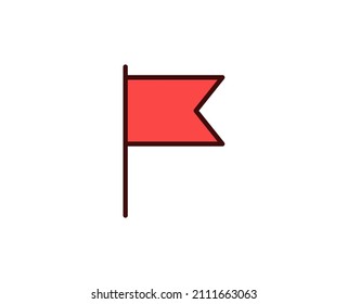 Flag line icon. Vector symbol in trendy flat style on white background. Travel sing for design.