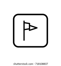 Flag line pictogram. Development and advancement outline vector icon.