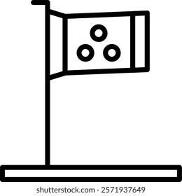 Flag Line Vector Icon Design