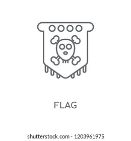 Flag linear icon. Flag concept stroke symbol design. Thin graphic elements vector illustration, outline pattern on a white background, eps 10.