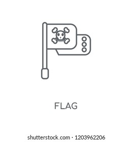 Flag linear icon. Flag concept stroke symbol design. Thin graphic elements vector illustration, outline pattern on a white background, eps 10.