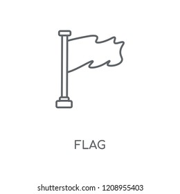 Flag linear icon. Flag concept stroke symbol design. Thin graphic elements vector illustration, outline pattern on a white background, eps 10.