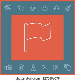 Flag linear icon. Graphic elements for your design