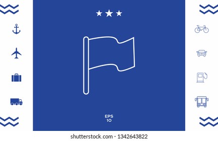 Flag linear icon. Graphic elements for your design
