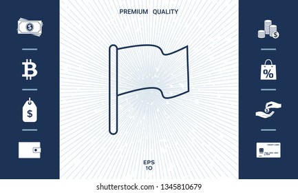 Flag linear icon. Graphic elements for your design