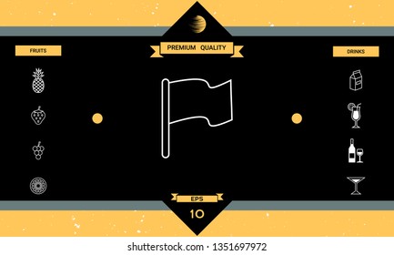 Flag linear icon. Graphic elements for your design