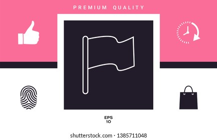 Flag linear icon. Graphic elements for your design