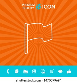 Flag linear icon. Graphic elements for your design