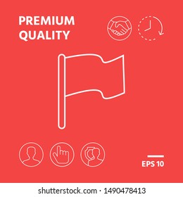 Flag linear icon. Graphic elements for your design