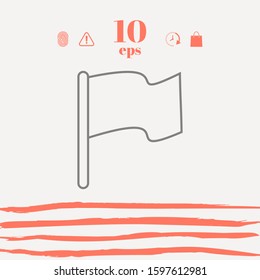 Flag linear icon. Graphic elements for your design