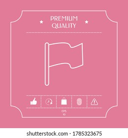 Flag linear icon. Graphic elements for your design