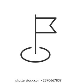 Flag, linear icon. Line with editable stroke