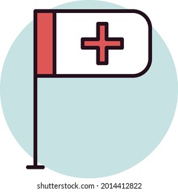 Flag Linear Vector Icon Design