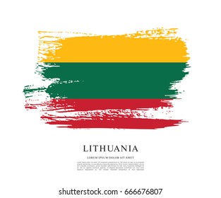 Flag of Lithuania, brush stroke background