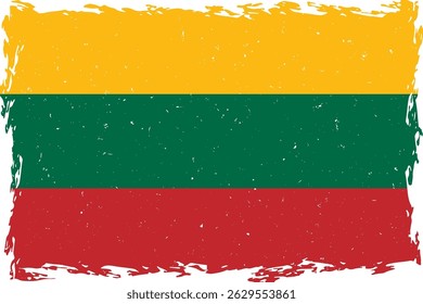 Flagge von Litauen Pinsel Schlag Grunge Textur