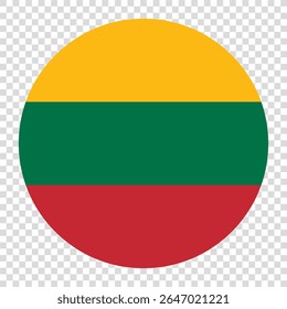Flag of Lithuania. Lithuania circle flag logo icon computer vector illustration design. Transparent checkerboard background. - Powered by Shutterstock - Get 15% off with code: PIKWIZARD15