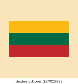 Flag of Lithuania. Color vector illustration.
