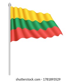 Flagge Litauens einzeln auf weißem Hintergrund. EPS.file.