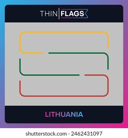 The flag of Lithuania, Download Editable Thin Icons. Country, World and International Flag Icons Set. Lithuanian Flag Icon Graphic Vector Stroke