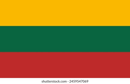 The flag of lithuania. Flag icon. Standard color. Vector illustration.	