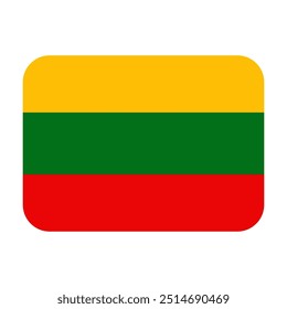 Bandeira da Lituânia ícone vetor. Ilustração emoticon da bandeira da Lituânia.