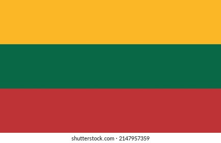 Flag of Lithuania. Lithuanian national symbol in official colors. Template icon. Abstract vector background.